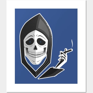 Smiling Smoking Skull Posters and Art